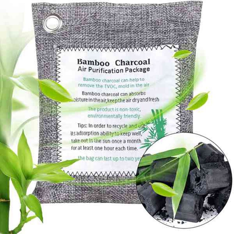 Activated Bamboo Charcoal Bags 8 Pack (4X200G+2X100G+2X75G) Natural Eco Friendly for Home, Car,Closet,Shoes.