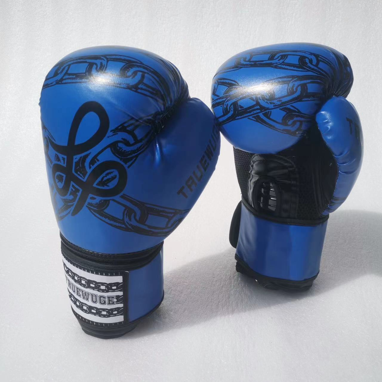 Bokshandschoenen voor heren Leer MMA Vechten Bokshandschoenen Boksuitrusting Kickbokshandschoenen voor kinderen Volwassen Taekwondotraining: Blauw / 9 Inches