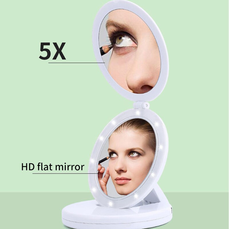 Makeup light magnifying mirror smart bathroom bedroom led mirror 5x illuminated magnification mirrors
