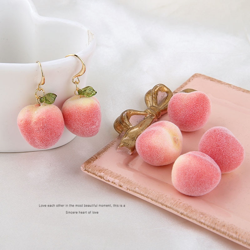 Simulation SchöNe Schaum Sommer Obst Rosa Pfirsich DIY Haar Zubehör Ohrringe Zubehör Materialien Schmuck Machen