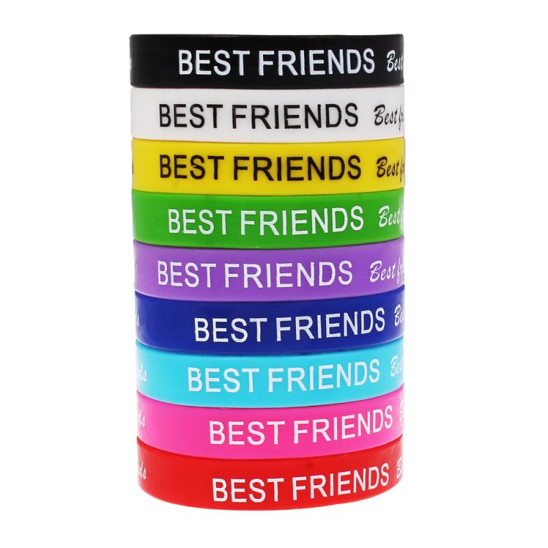 10 Stks Unisex Torentje Games Siliconen Woord Customzied Beste Vriend Armbanden Bangles Rubber Flexibele Vriendschap Armbanden Armband