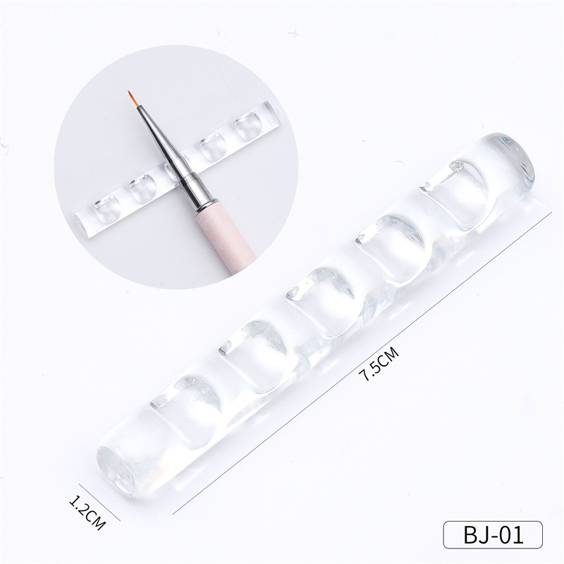 5-raster nagelborstelhouder standaard salon pennenrek accessoire borstels voor manicure gereedschap acryl nail art borstelhouder drager opslag: Black