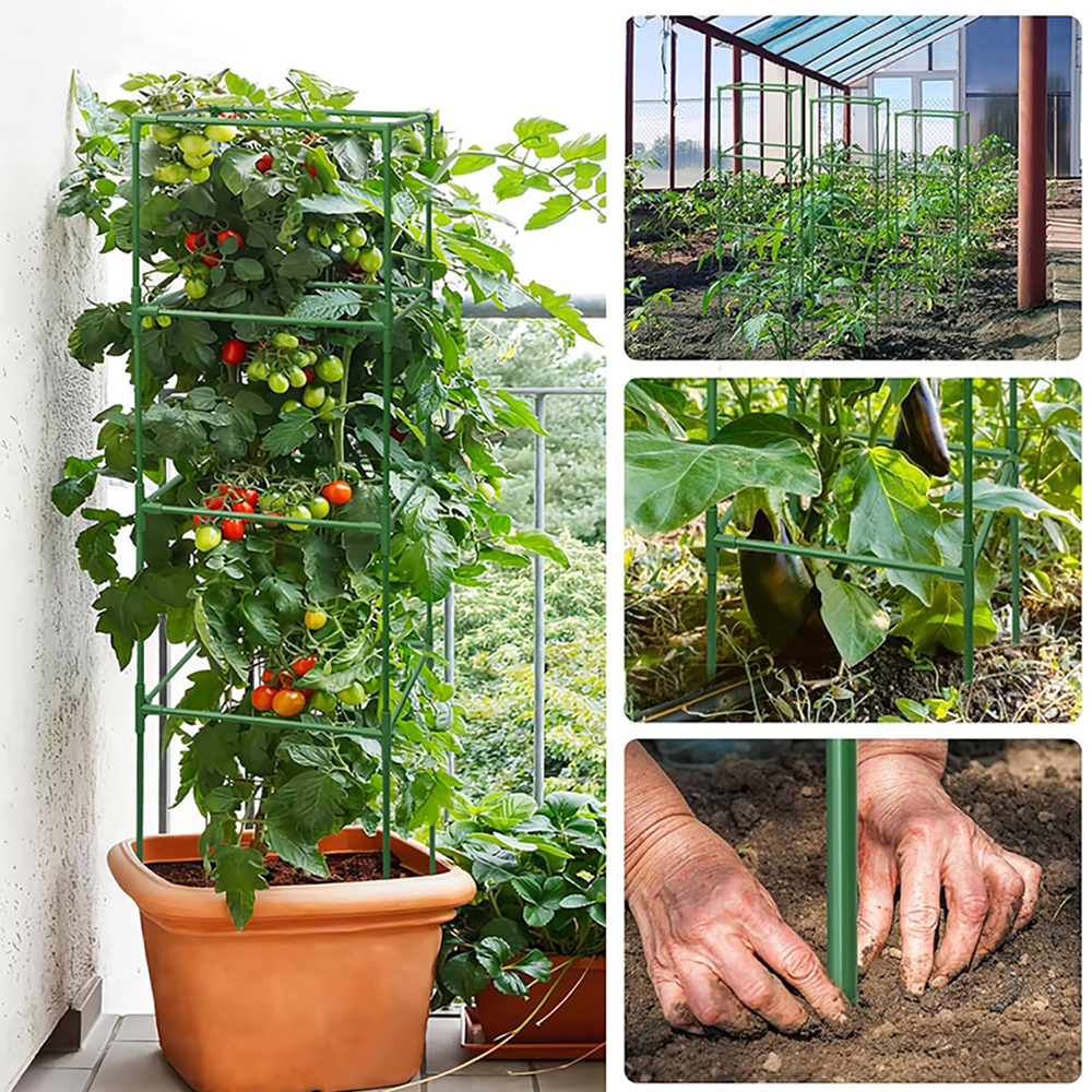 45/90/135/180cm Tomato Cages for Garden,Square Tomato Cage Heavy Duty,Height-Adjustable Tomato Trellis for Raised Garden Bed