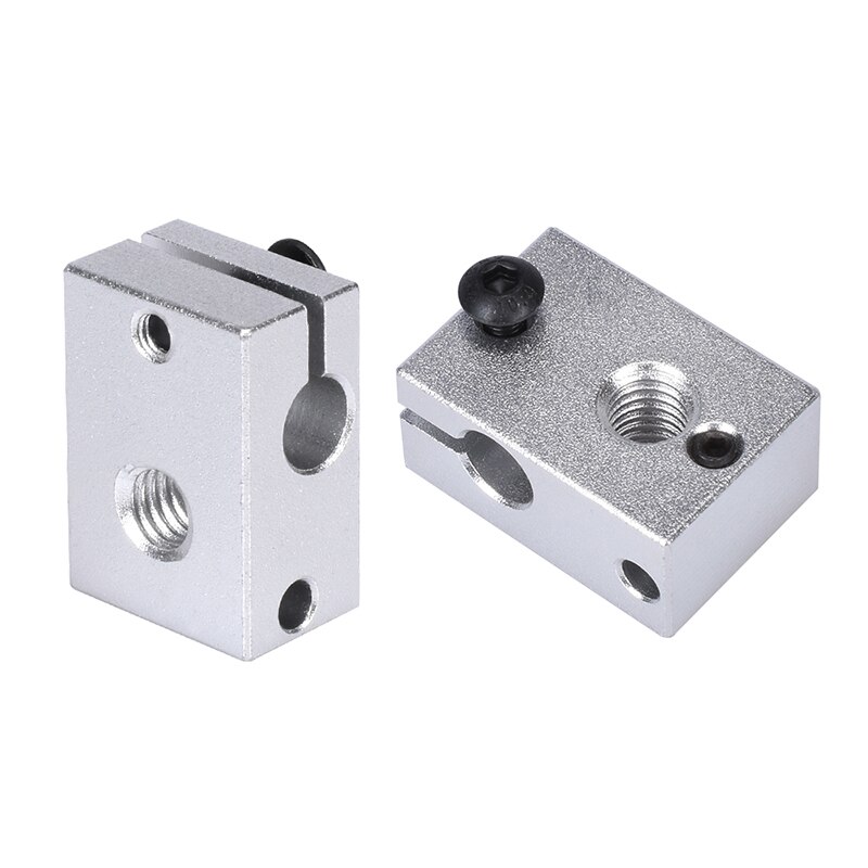 3D printer V6 Heating Aluminum Block +HT-NTC100K Thermistor +3pcs e3d nozzle+12V/24V 50W Heating Tube for V6 J-head Hotend: 2PCS V6 Heater Block