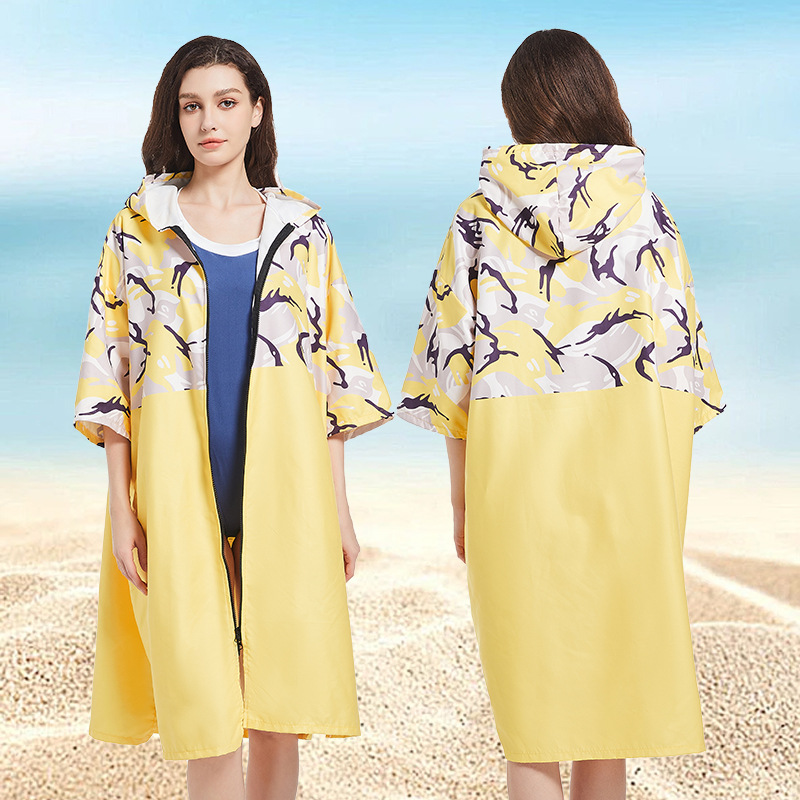 Roupão com capuz feminino com bolsos, cardigã de praia, toalha de natação, surfe e mergulho, roupão, manto de banho de microfibra, novo: Azul