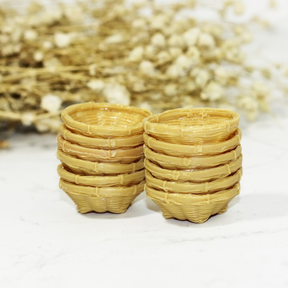 1Pc Children Resin Basket Simulation Mini Basket Home Desktop Adornment