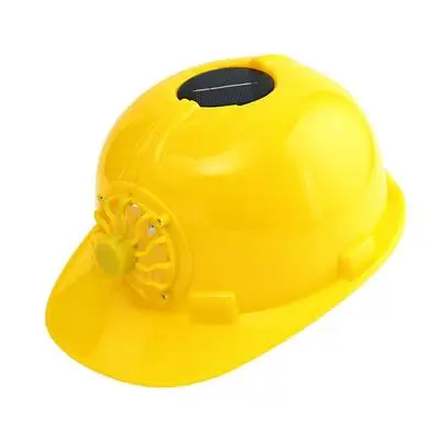 Safety Hard Hat With Solar Fan, Sun Protection Hat, Adjustable Waterproof Cap Style Vented Helmet For Work, Home Construction: Yellow