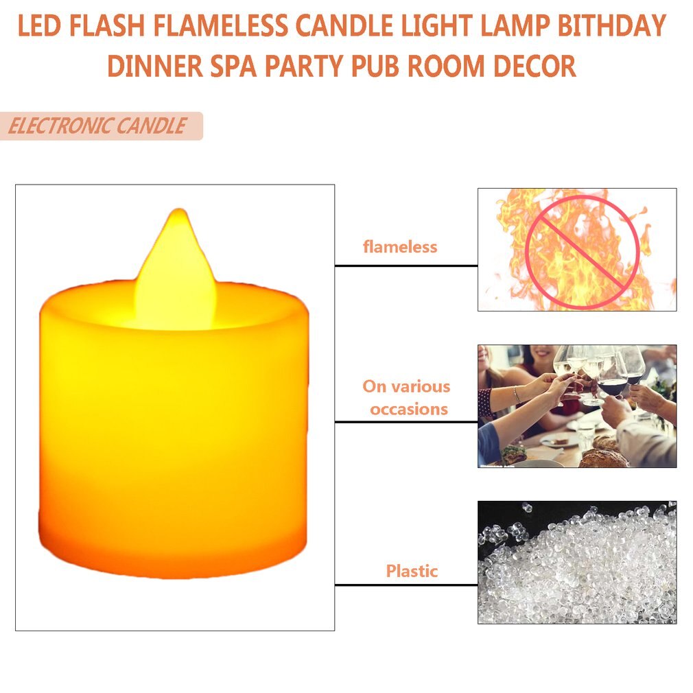 Überlegene Romantik LED-Blitz Flammenlose Kerze Licht Lampe Bithday Abendessen Spa Party Kneipe Zimmer Dekor Stilvolle