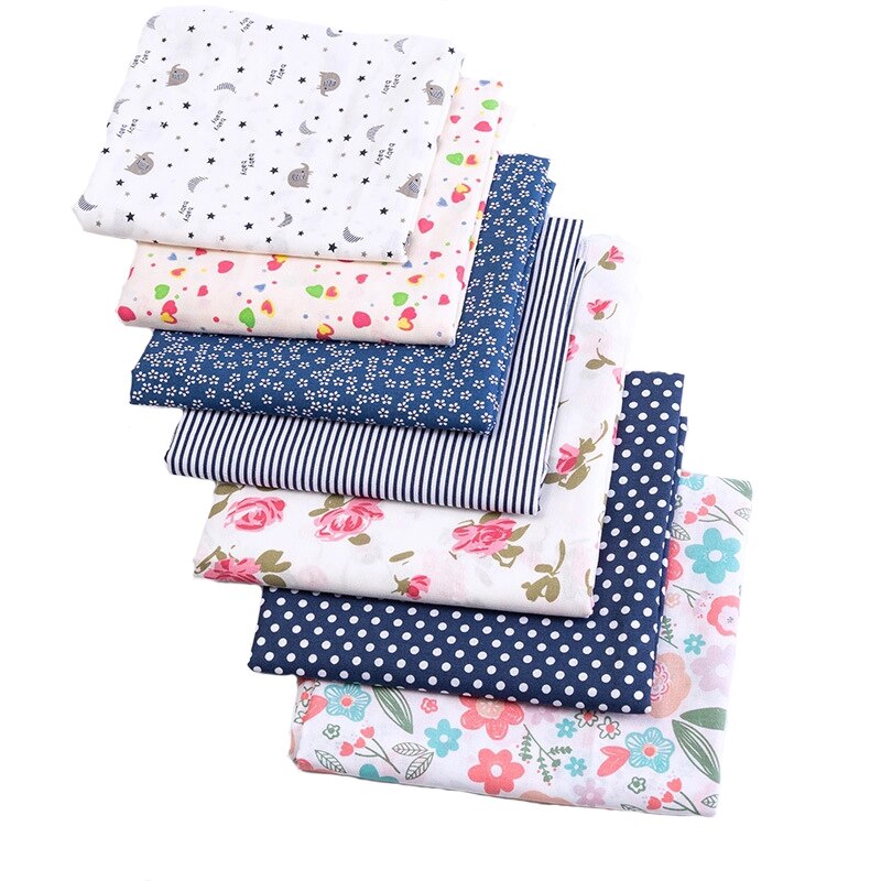 7 Pieces/Set Sewing Supplies Flower Pattern Household Cotton Multi Purpose DIY Handmade Accessories Patchwork Cloth Nice