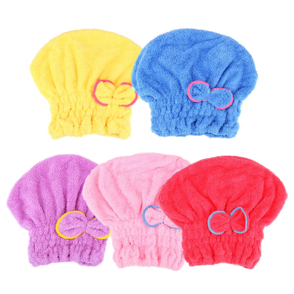 Microfiber 5 Colors Wrapped Towels Quickly Dry Hair Hat Bath Accessories Bathroom Hats