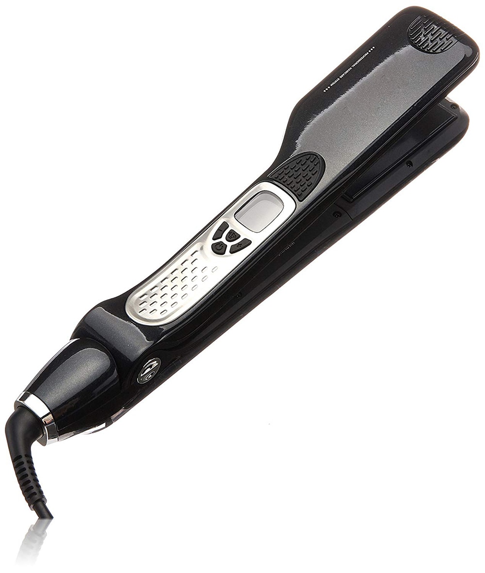 Steam Hair Straightener Steam Pod Flat Iron Hair Straightening Brush Ceramic Tourmaline Anti-Scald Comb LCD Display straightner