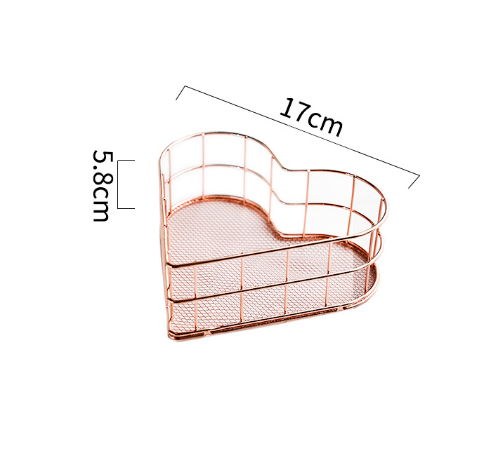 Nordic Gold Metal Iron Makeup Pen Storage Basket Office Desktop Sundries Makeup Brushes Holder Table Cosmetics Organizer Rack: C Rose Gold