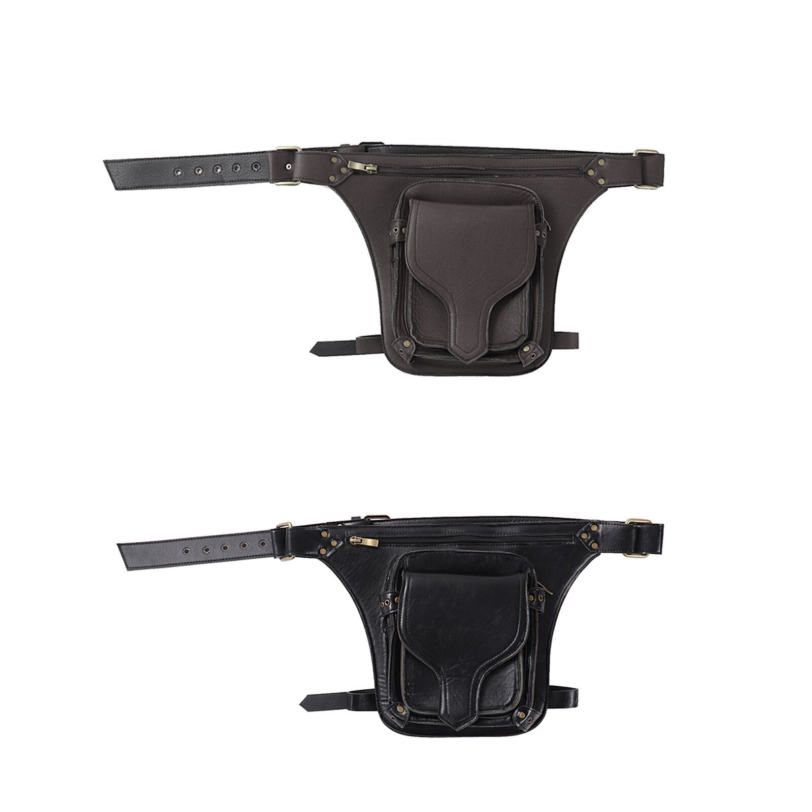 Unisex Retro Rubber Satchel Bag Casual Crossbody Shoulder Handbag Messenger Bag Travel Waist Belt Pack Leg Bag