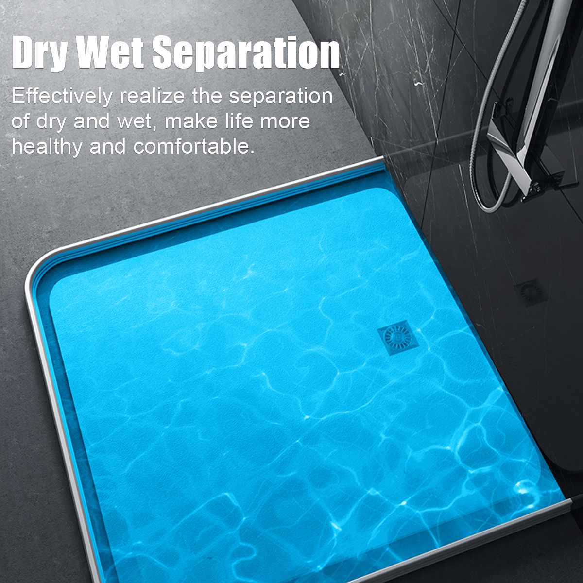 Water Stopper Douche Drempel Water Dam Bad Douche Barrière Dam Silicon Water Blocker Droge En Natte Scheiding Voor Badkamer