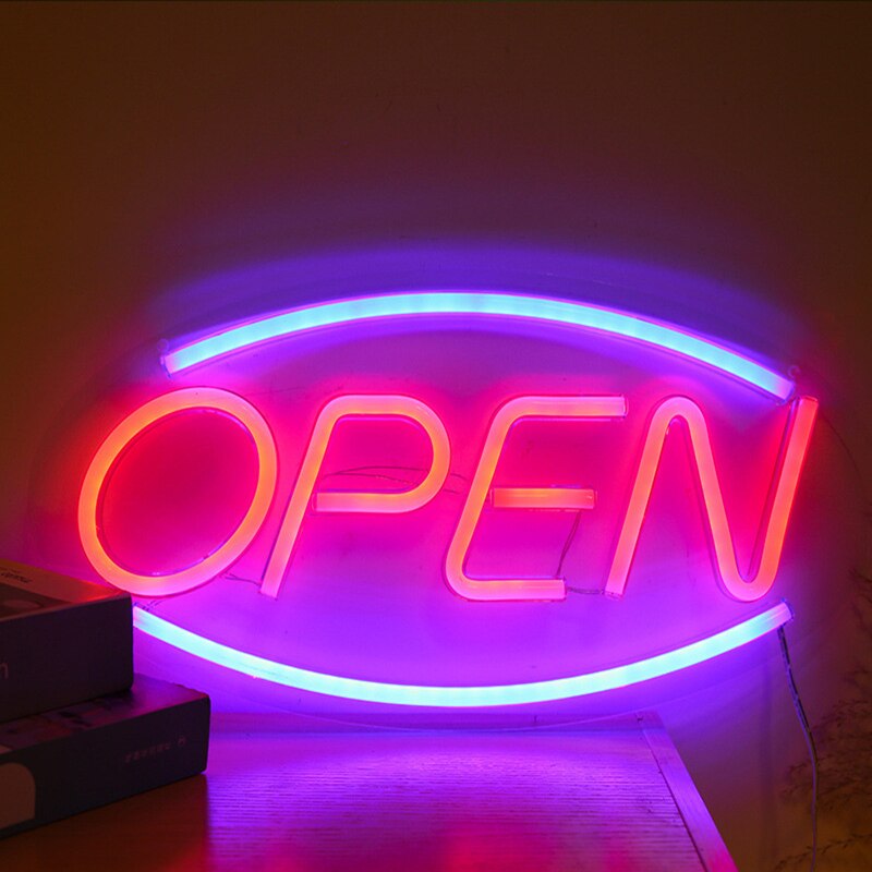 LED Neon Open Sign for Business Lighted Signs Indoor Light Up Sign for Stores Bar Advertisement Board Electric Display Sign Pub