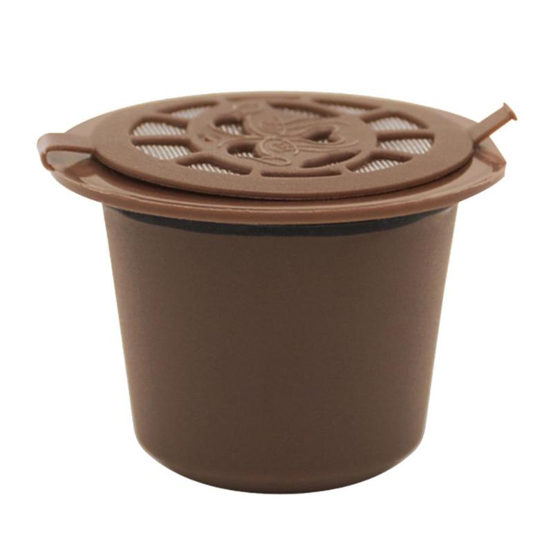 3 pakke genopfyldelig genanvendelig kaffekapsel med 1pc plastikskedefiltre køkken tilbehør holdbart genanvendeligt nespresso kapsler: Kaffe