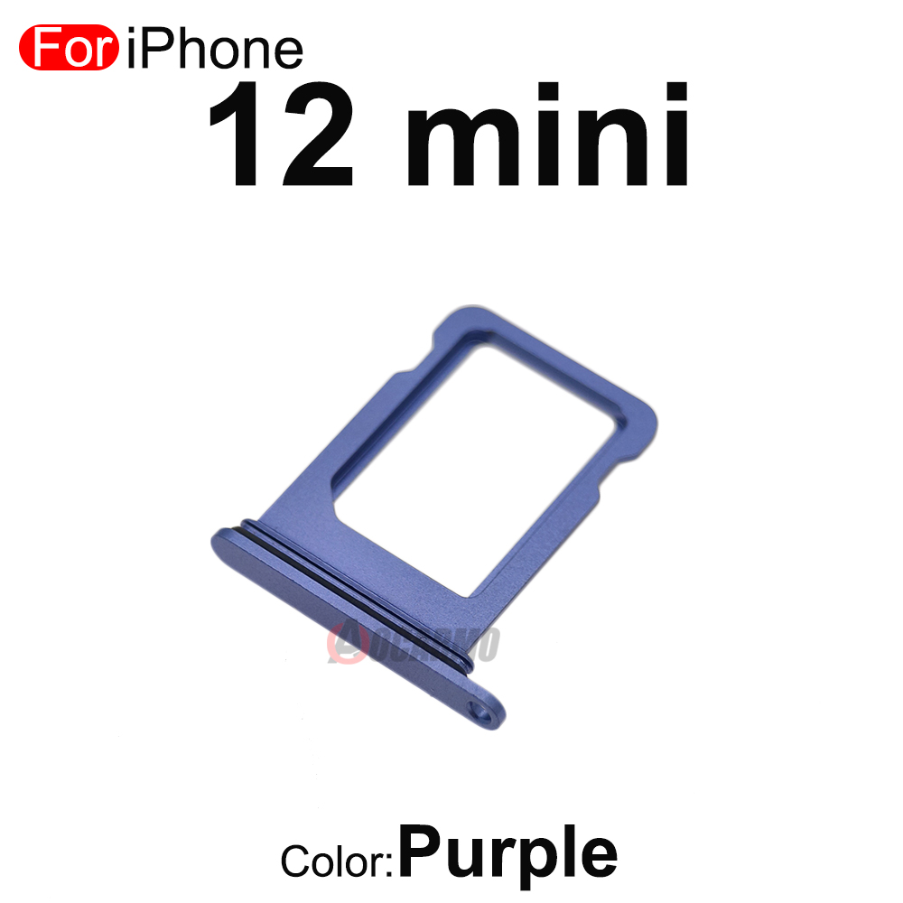 Para Apple iPhone 12 mini bandeja de tarjeta SIM individual cajón con ranura negro blanco rojo verde azul piezas de repuesto: Rosa