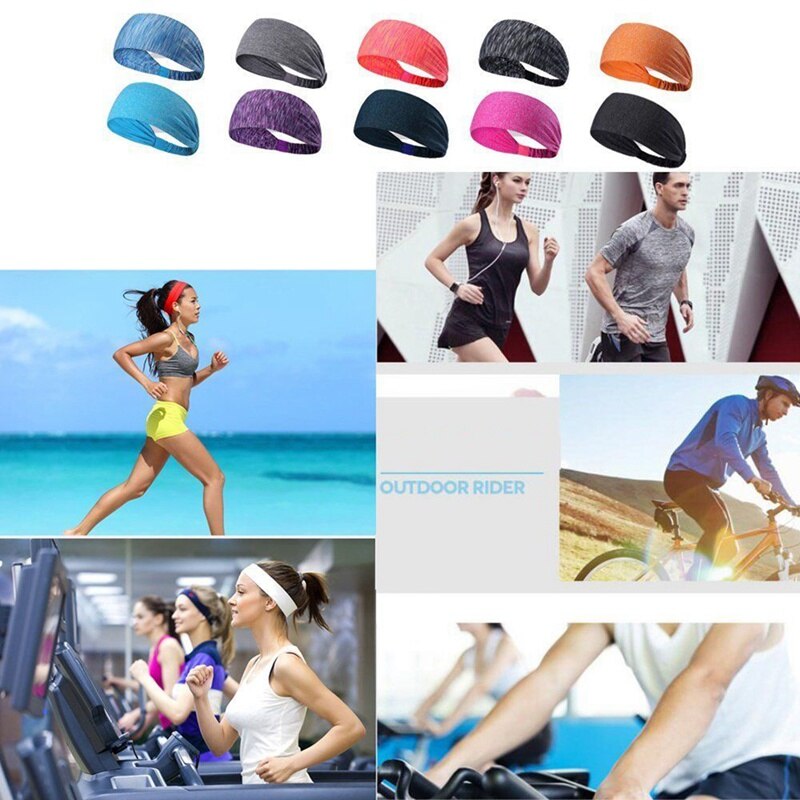 Banda antisudor para yoga gimnasio correr tenis baloncesto bandas de pelo ancho atléticos hombres mujeres activa banda elástica deportiva para cabeza Fitness
