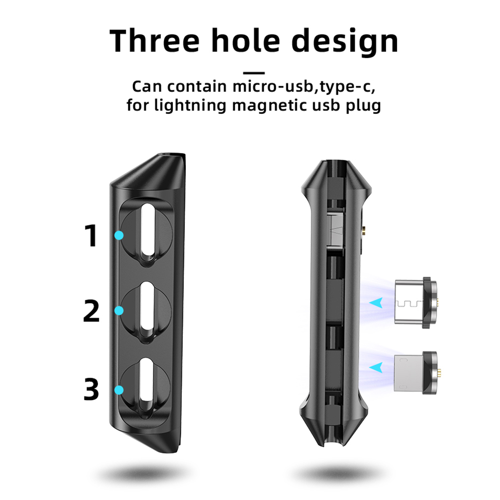 3 In 1 Kabel Plug Case Charger Connector Draagbare Magneet Magnetische Opbergdoos Voor Outdoor Mobiele Telefoon Decoratie