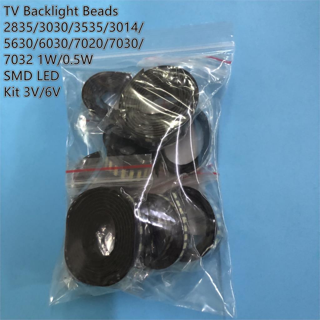 1W/0.5W Kit de LED SMD 3V/6V 2835/3030/3535/4020/2828/6030/8520/7030/3014 blanc froid pour perles de rétro-éclairage TV 20 valeurs * 10 pièces = 200 PIÈCES