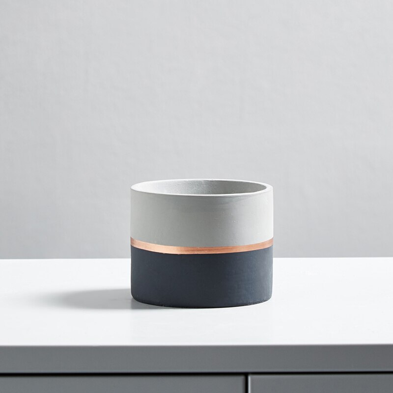 Modern Style Cement Flower Pot Simple Personality Large Fleshy Flower Pot Green Planter Flower Gardening Decoration: 9X7CM