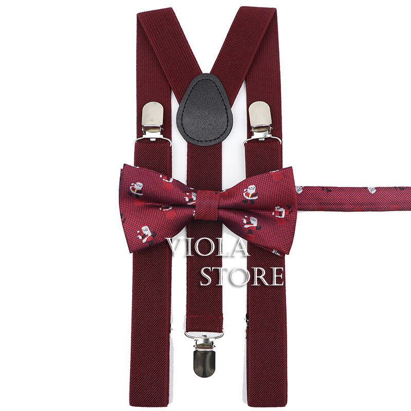 Christmas Year Suspender Bowtie Sets Men Women Boy Girl Kid Party Y-Back Shirt Braces Butterfly Belt Bow Tie Pants Accessory: Adult 2