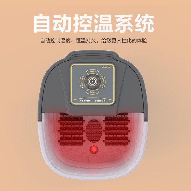 Electric Foot Spa Bath Massager Rolling Vibration Heat Electric Oxygen Bubbles Foot Massage For Relieve Pressure Relaxation 220V