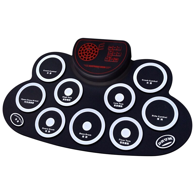 Electronic Drum Set - Practice Drum Pad Roll Up Potable Drum Kit with Headphone Jack Built-in Speaker Drum Sticks