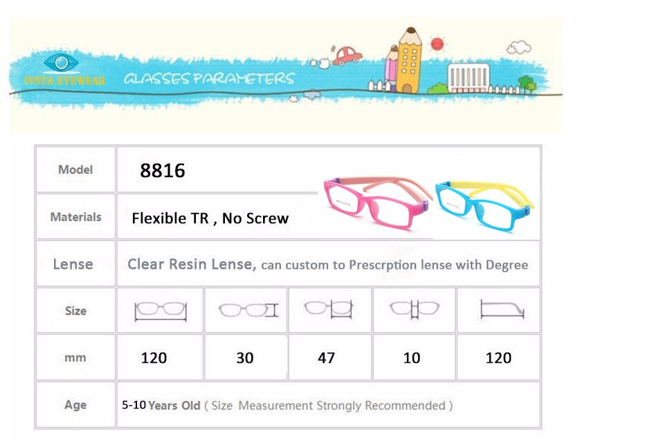 Bendable No Screw Kids frame glasses Boy Child glasses Flexible Children frames eyewear TR90 Optical glass 8816 for 5-10 yearold