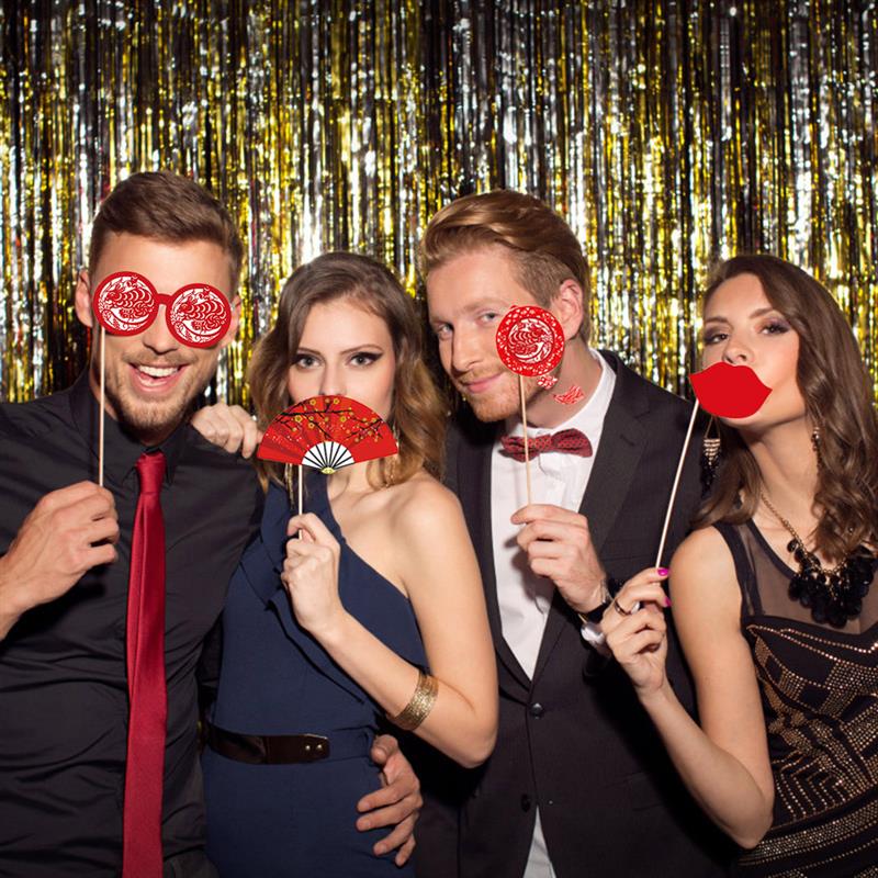 27PCS Photo Booth Prop Traditional Chinese Style Party Booth Props For Year Photography Props Party Accessories