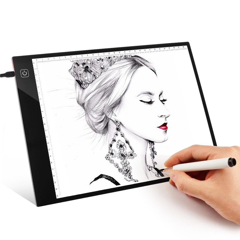 VKTECH Digital Graphic Tablet A4 with calibration LED Artist Thin Art Stencil Drawing Board Light Box Tracing Writing Tablet Pad