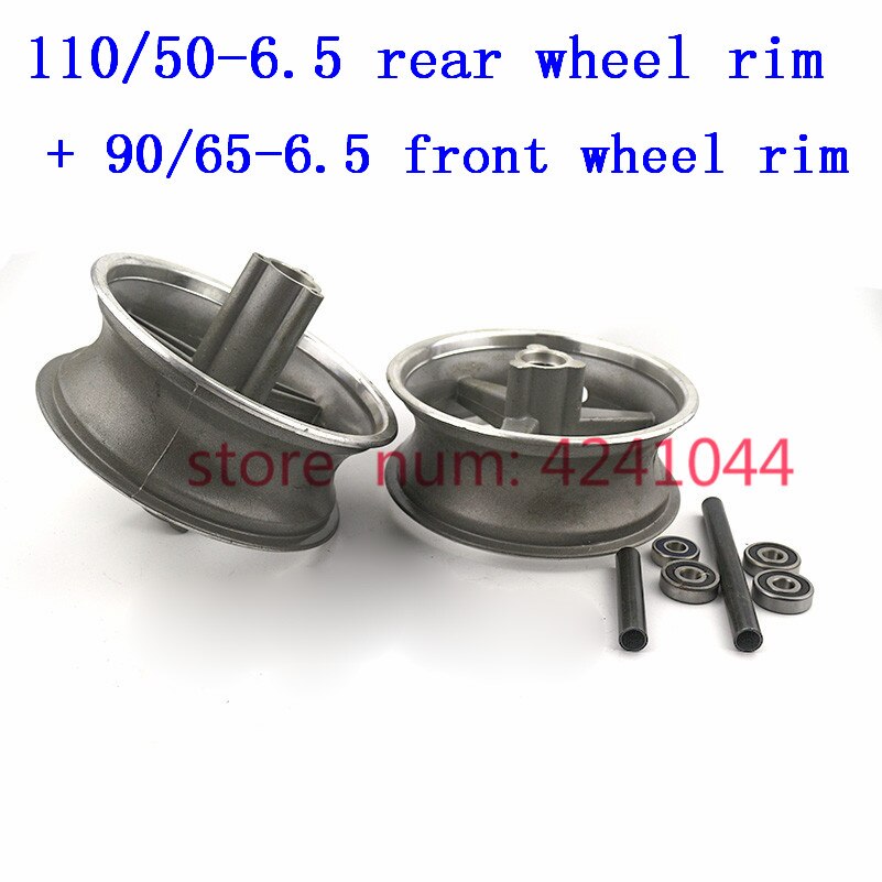 90/65-6.5 front or 110/50-6.5 rear Aluminum Wheel hub,Sprocket,Brake disc Axle bearing fits 49cc Mini Dirt Bike e Scooter Moto: front and rear rims