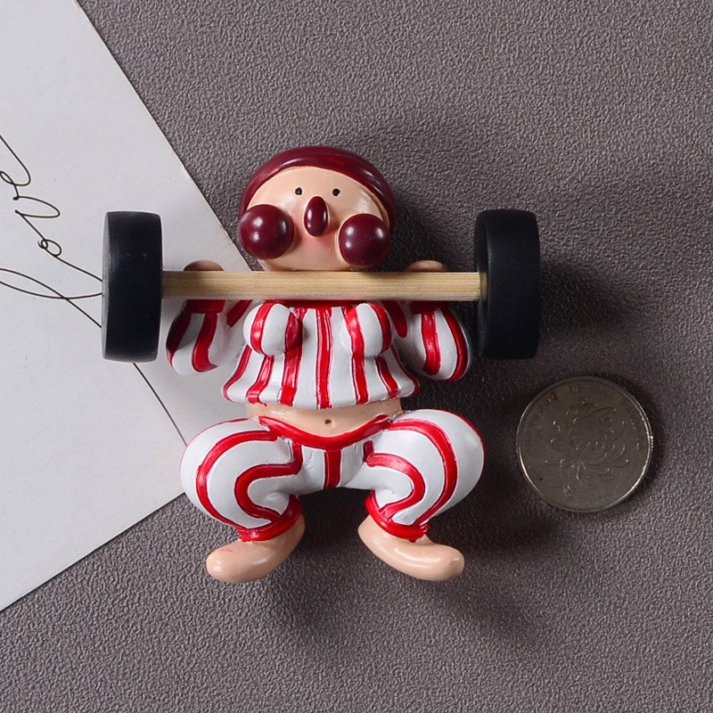 Cartoon Koelkast Magneet Leuke Europese Stijl Grappige Gewichtheffen Gewichtsverlies 3D Resin Magneten Decoratie Koelkast
