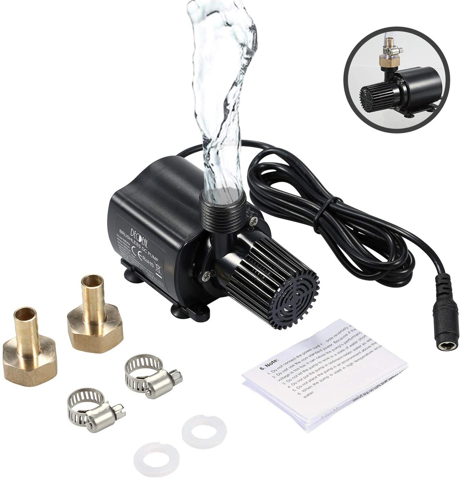 Mini Water Pump Fountain Pump Adjustable Flow Rate For Pum Pond Water Gardens Hydroponic Systems Desktop Fountain Fish Tank