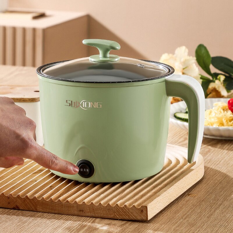 Electric Cooker 1.8L Electric Multicooker 220V Household Pot for 1-2 People Rice Cooker Single/Double Layer Non-stick Pan