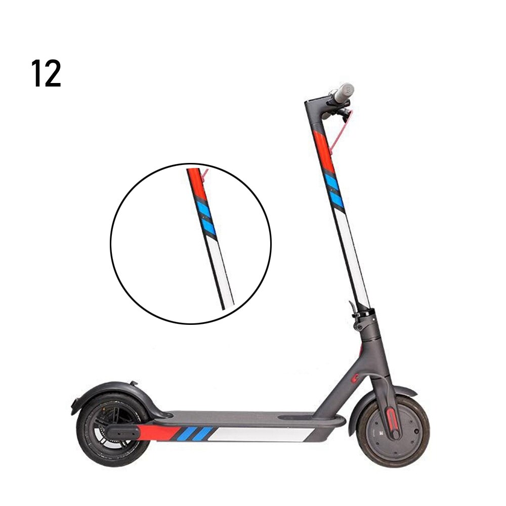 1 Set 20 Colors Reflective Styling Stickers Xiaomi Mijia M365 Night Safety Decal Skateboard Warning Strip Electric Scooter Parts: 12