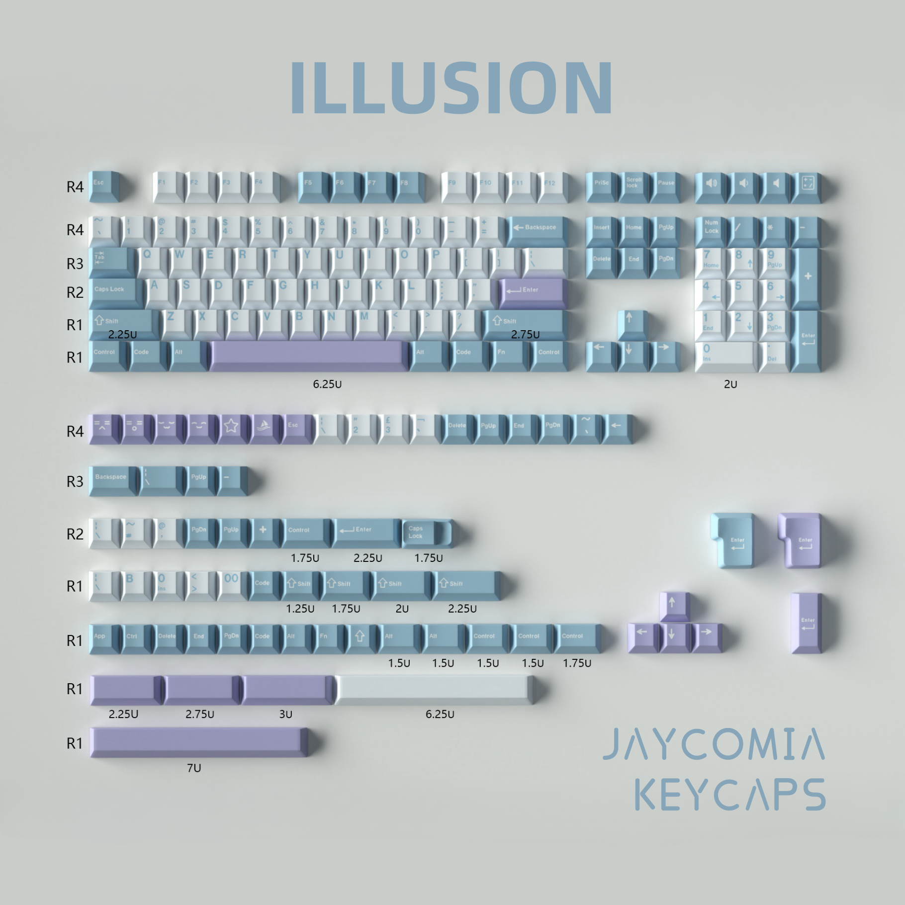 Gmk Illusie 173 Toetsen Double Shot Cherry Profiel Pbt Key Cap 6u7u7.25u Spatiebalk Gebruikt Voor Mechanische Toetsenbord Fit Mx Switch