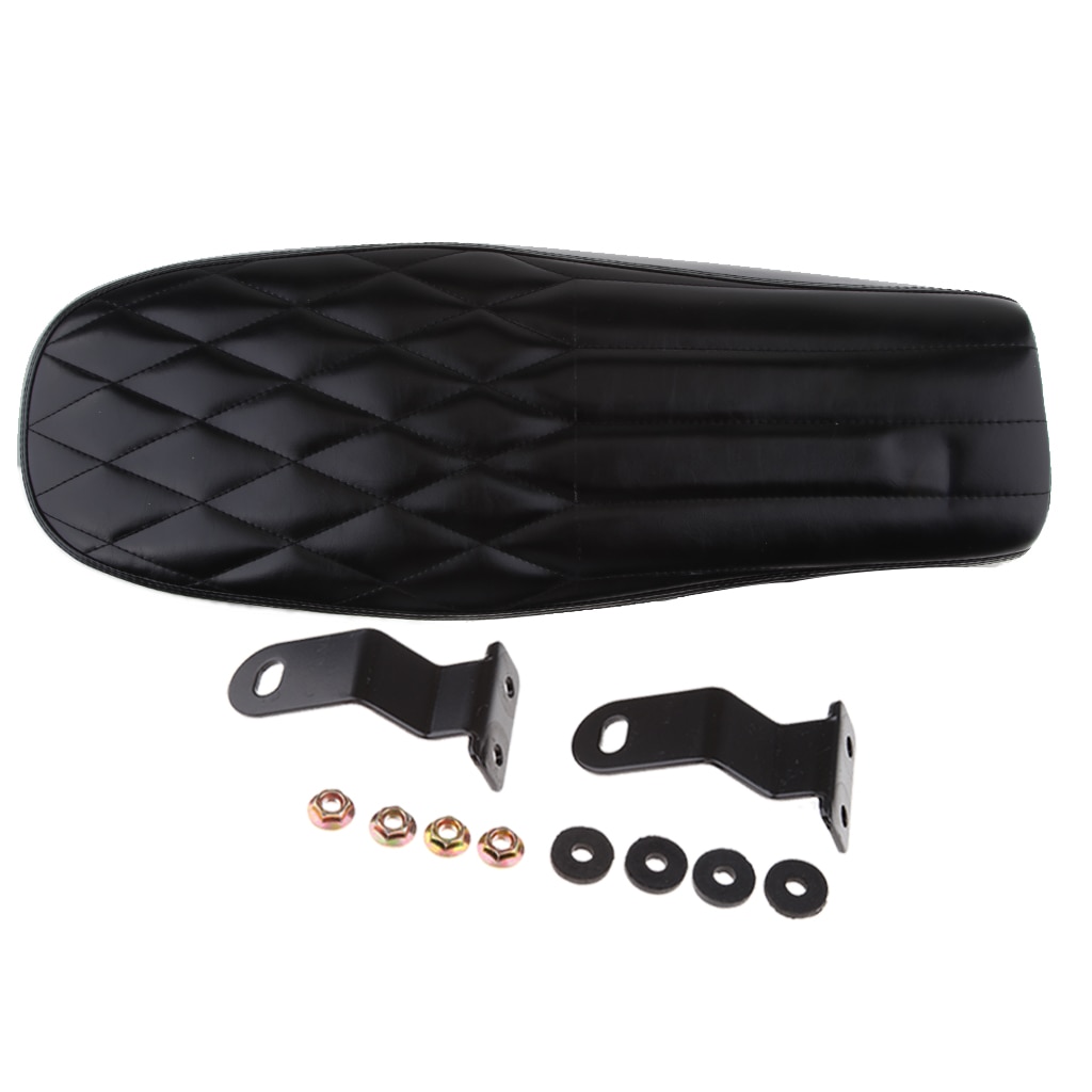 Asiento de motocicleta larga Cafe Racer, sillín plano con Kit de montaje de 630mm