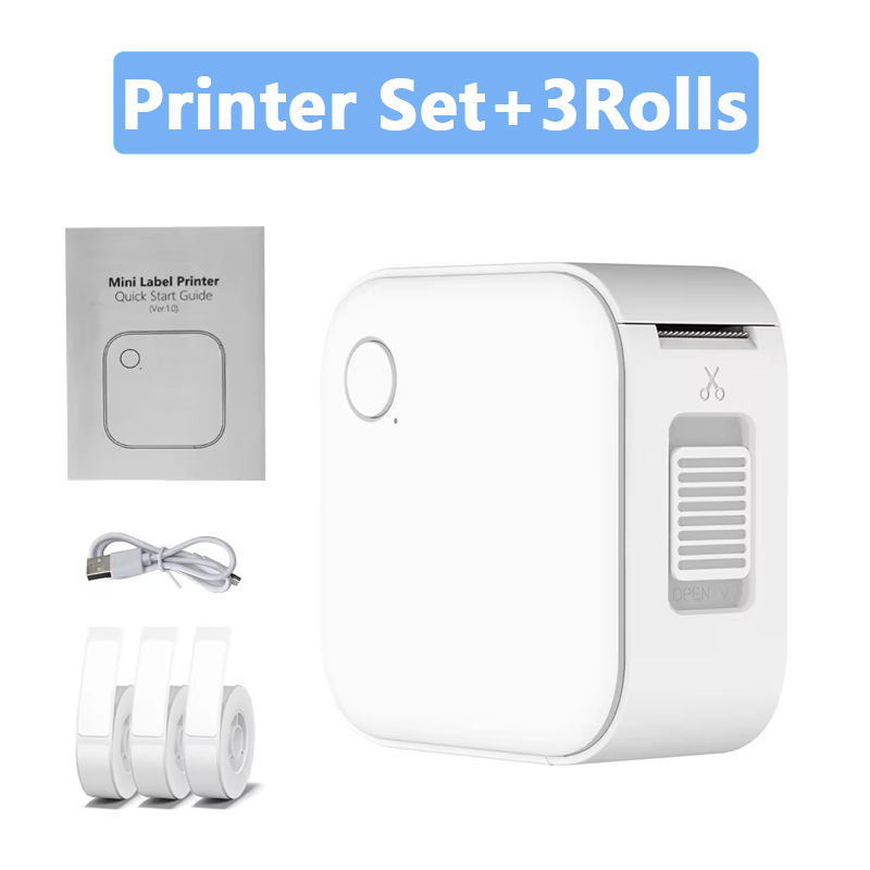 Mini Portable Label Printer Label Maker Machine Small Label Maker Pocket Sticker PrinterFor Home/Office Similar to D110/D11: black