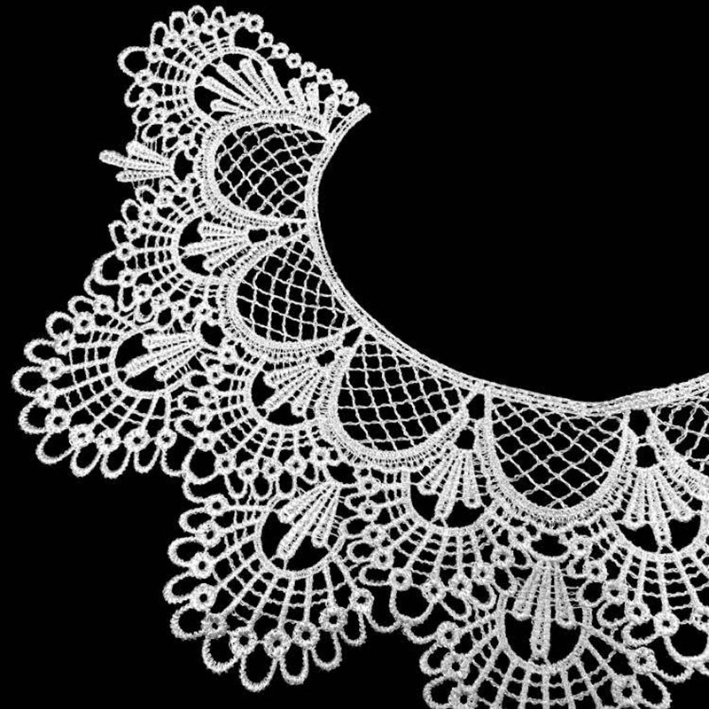 Black Flower Leaf Embroidery Collar Venise Lace Flowers Neckline Collar Applique Trim and Lace fabric sewing supplies