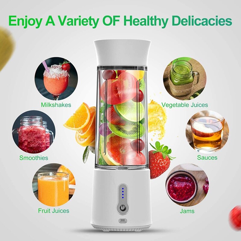 Draagbare Blender, 16.9 Oz Persoonlijke Blender Voor Shakes, Smoothie En Vruchtensap, mini Persoonlijke Grootte Mixer Met Usb