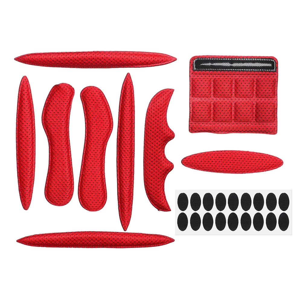 27 Stks/set Universele Helm Inner Padding Foam Pads Kit Verzegelde Rode Spons Outdoor Sport Fietsen Motorcycle Fiets Accessoires