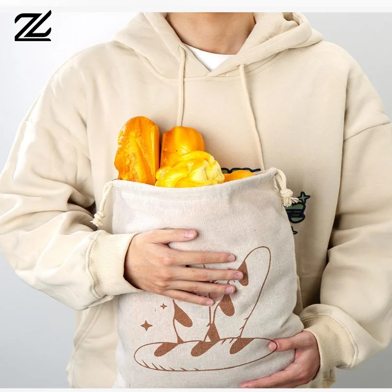 Linnen Broodzak Herbruikbare Stokbrood Katoenen Trekkoord Opbergtas Brood Zelfgemaakt Brood Vers Milieuvriendelijk Houden Voor Stokbrood