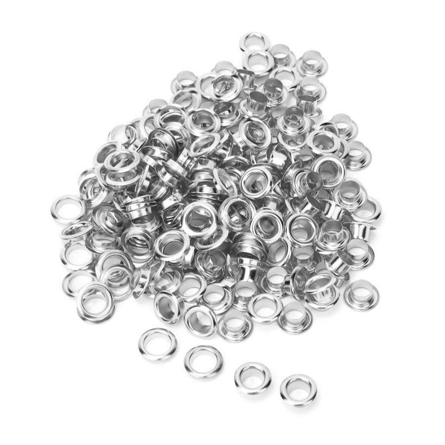 Oeillet Double face en laiton, outil de bricolage, Rivet creux pour vêtements, sac, ceinture, Rivet pour chaussures, accessoires, 6mm, 100 pièces: Argent Antique