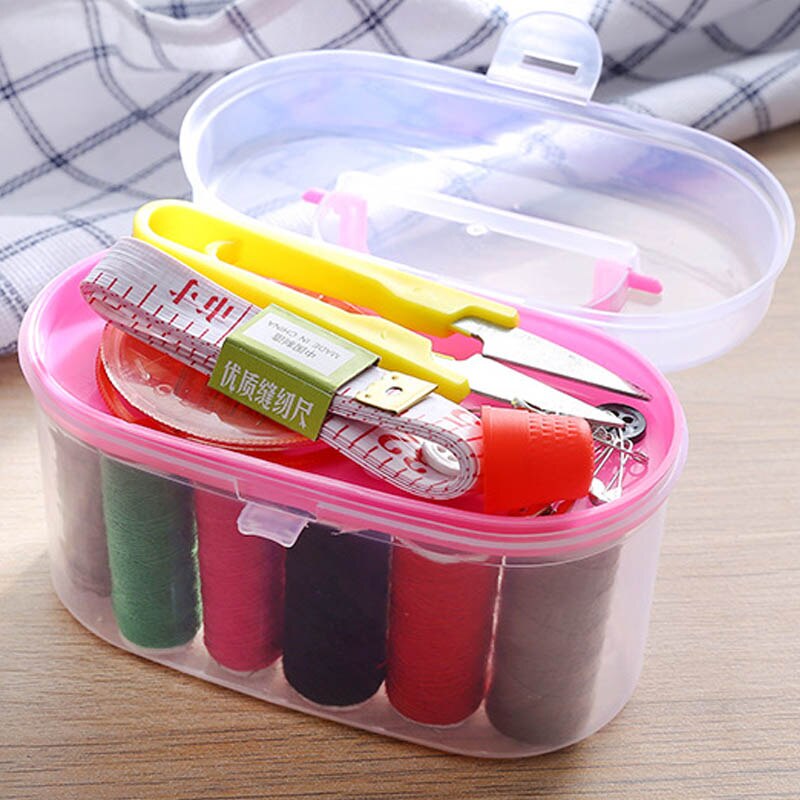 Juego de accesorios de tejido de punto, caja de costura de plástico multifunción, para sutura a mano, herramientas de tejido, Kit de costura para el hogar, 1 Juego