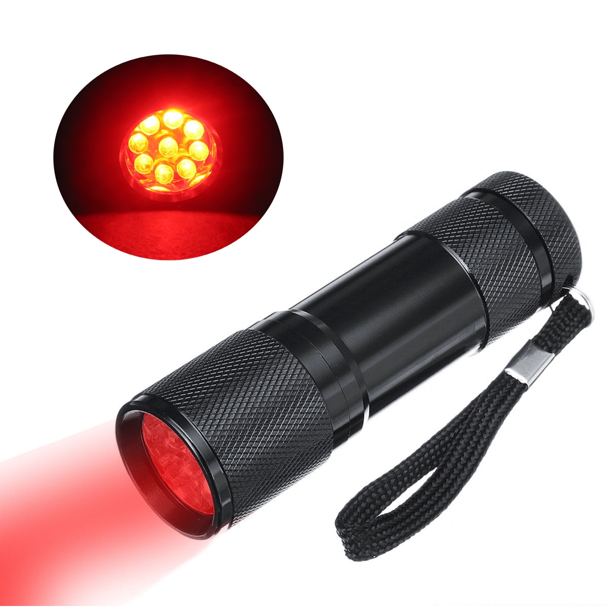 670nM 9LED Deep Red Light Flashlight Against Deteriorating Eyesight Red Torch