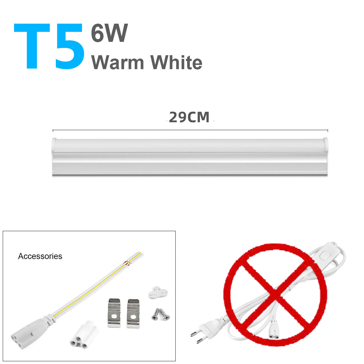 T5 t8 lysrör i aluminium led-ljusramp 29cm 30cm 110v 220v led-lampa integrerad rörbelysning för inomhuskök vägglampa: Orange