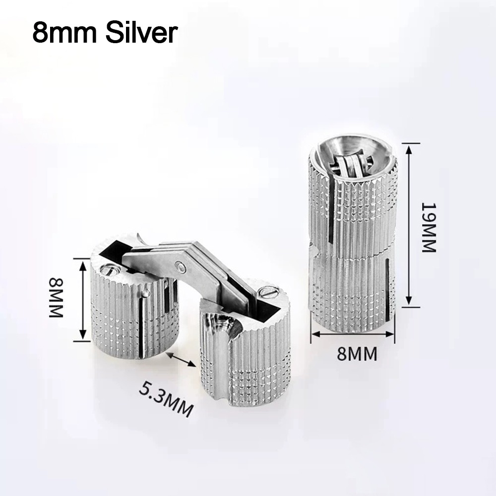 Charnières de meubles en laiton, armoire cachée cylindrique, charnières invisibles pour boîte de quincaillerie, 8-18mm, 8mm, 10mm, 12mm, 14mm, 16mm, 18mm: Bleu