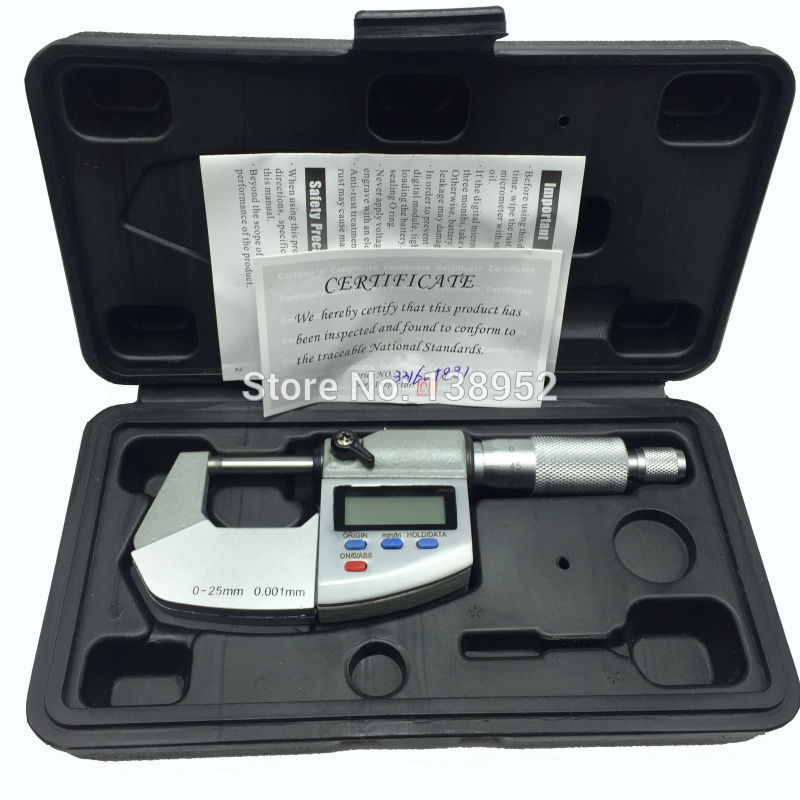 0-25mm 0.001mm IP65 Waterproof Digital Micrometer 25mm outside micrometer Caliper thickness gauge Electronic micrometer