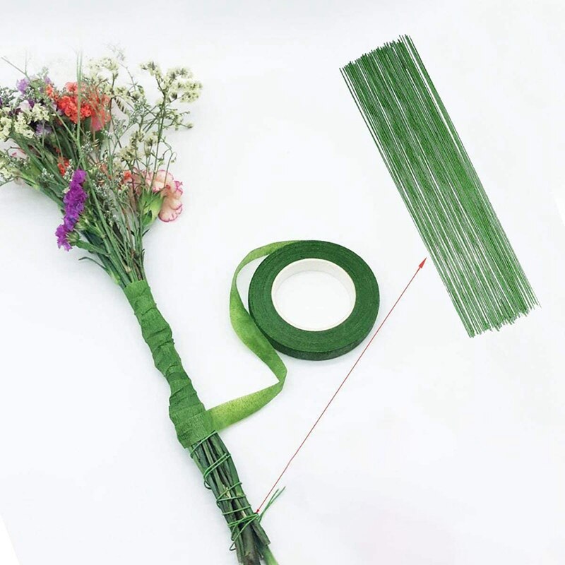 Juego de Herramientas para arreglos florales, cinta Floral, envoltura de tallo verde, alambre Floral para envolver tallo de ramo, floristería